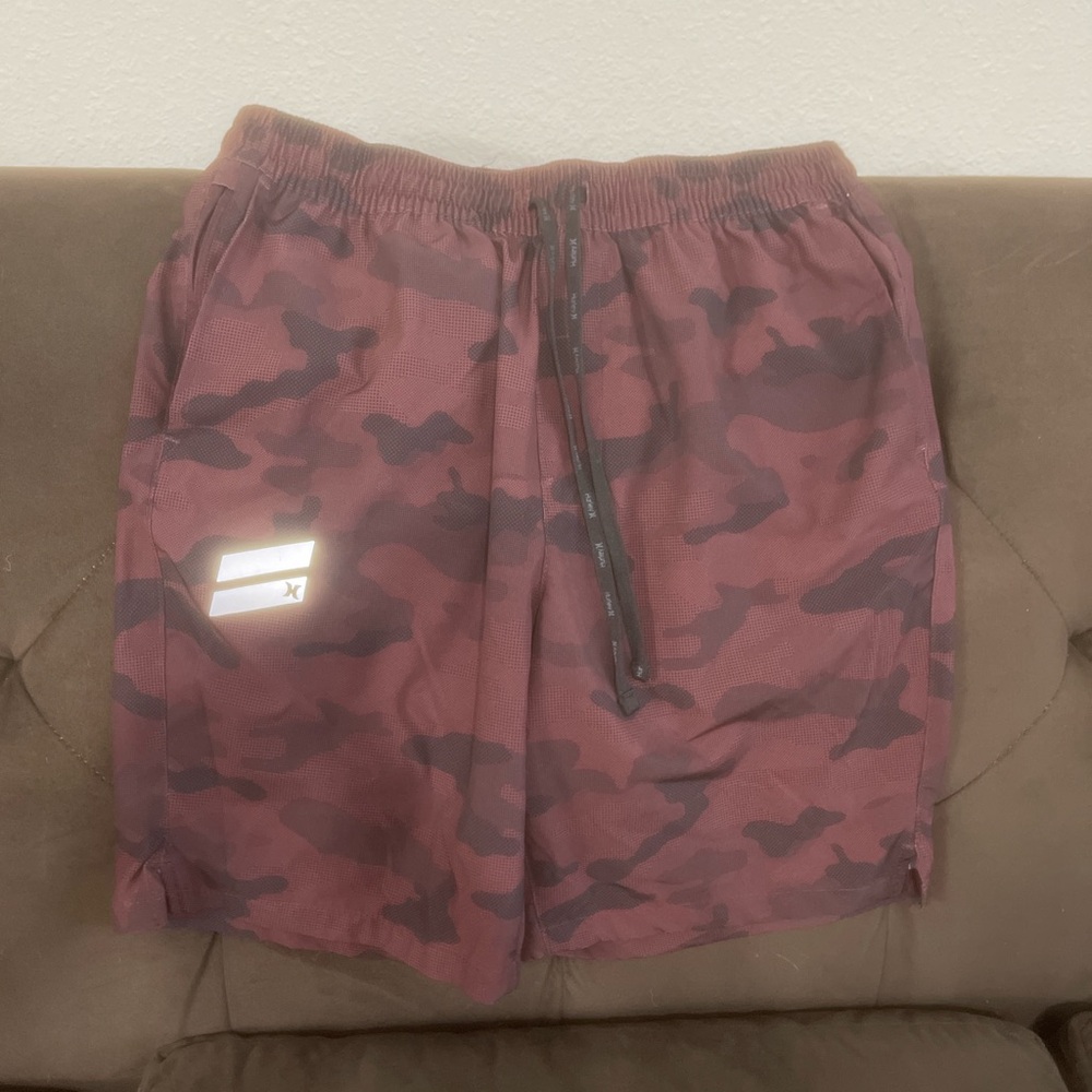 (SOLD) Maroon camo Hurley boards shorts